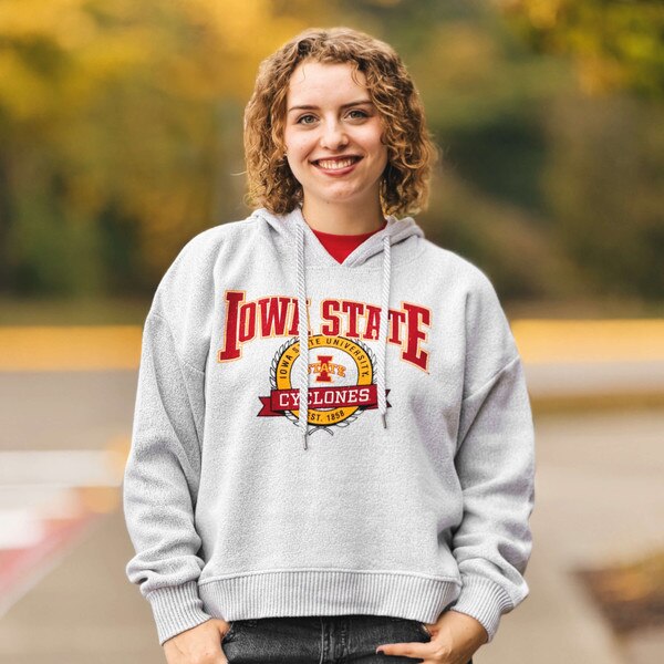 Pressbox Women's I-State Laurel Gray Hooded Sweatshirt